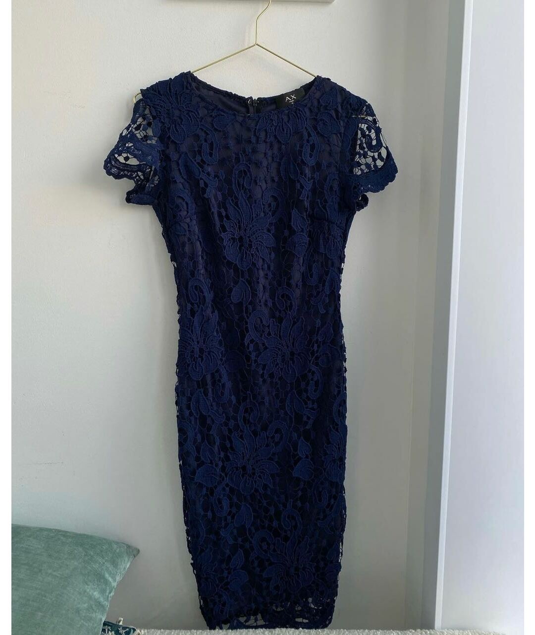 ARMANI EXCHANGE Синее кружевное платье, фото 7