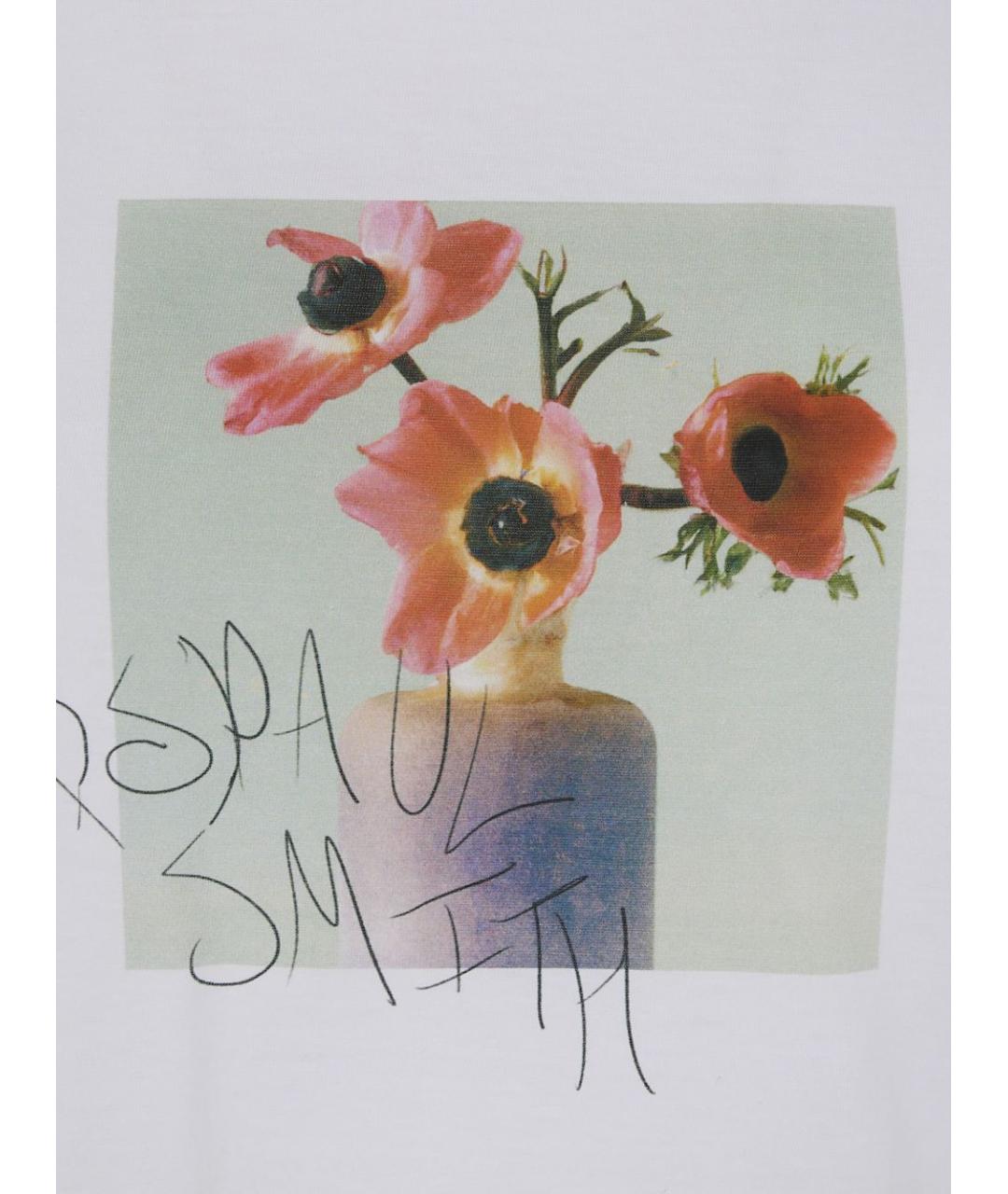 PS BY PAUL SMITH Белая хлопковая футболка, фото 2