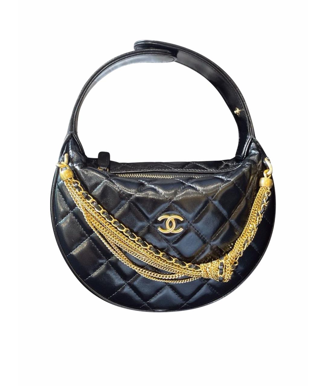 CHANEL Черная кожаная сумка с короткими ручками, фото 1