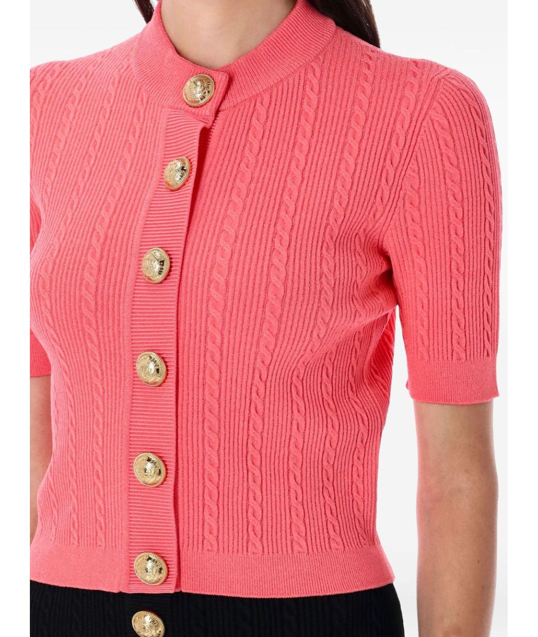 BALMAIN Коралловый вискозный кардиган, фото 3