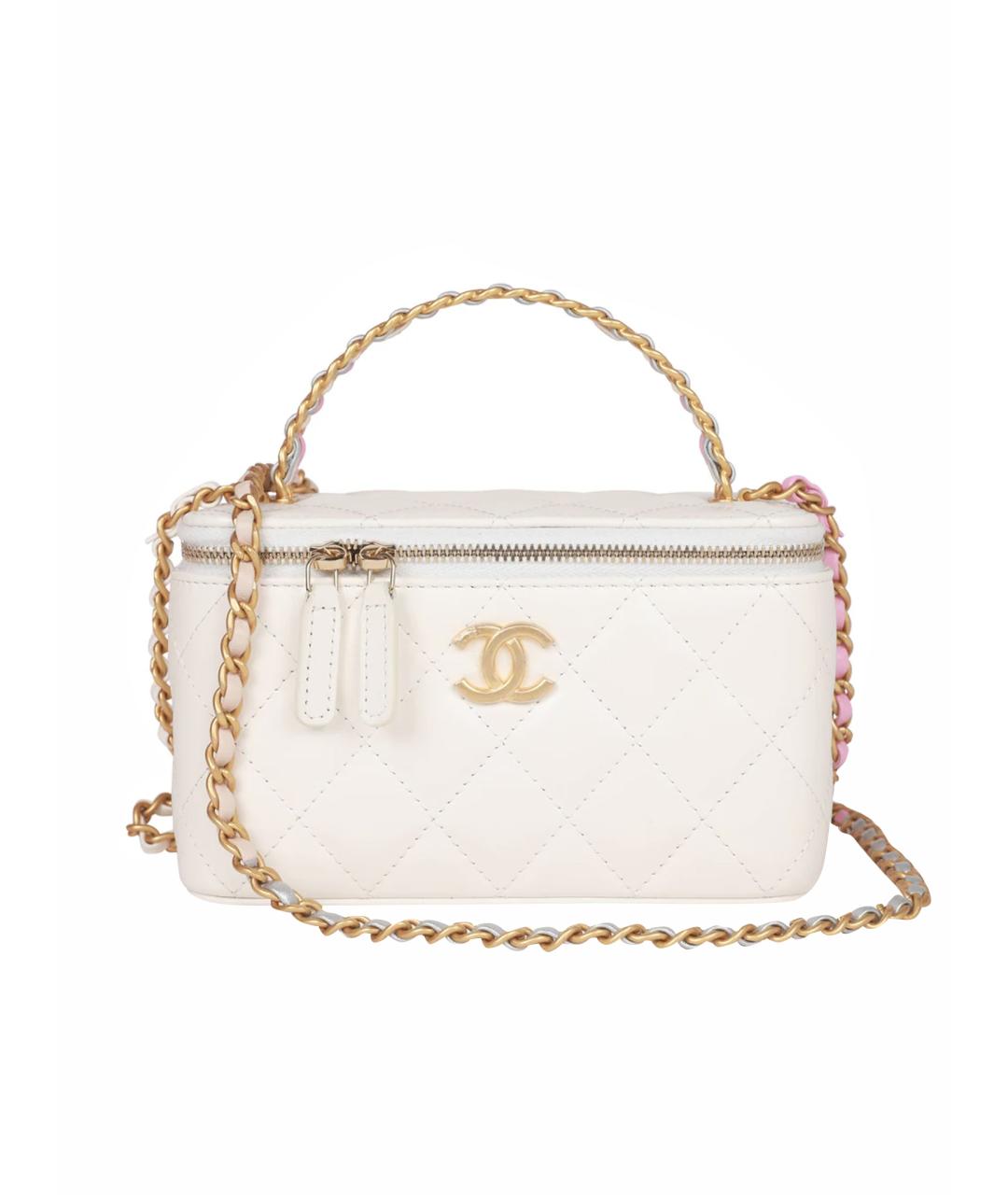 CHANEL Белая кожаная сумка через плечо, фото 1