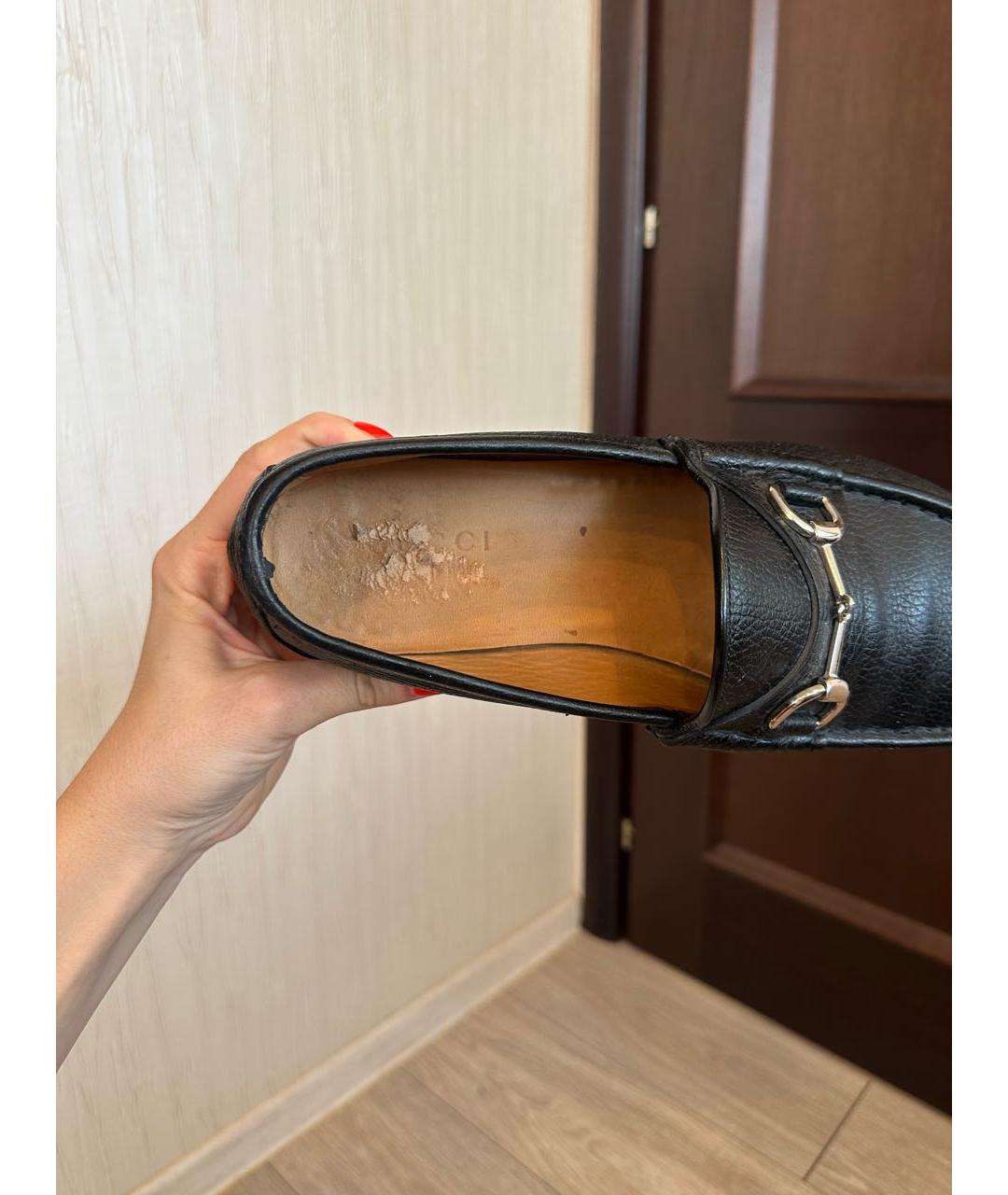 GUCCI Черные кожаные мокасины, фото 4