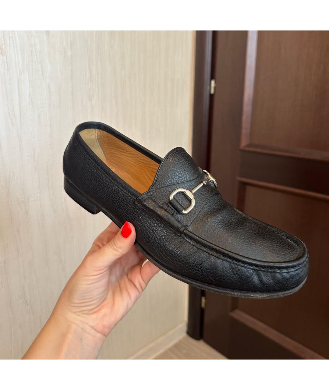 GUCCI Черные кожаные мокасины, фото 6