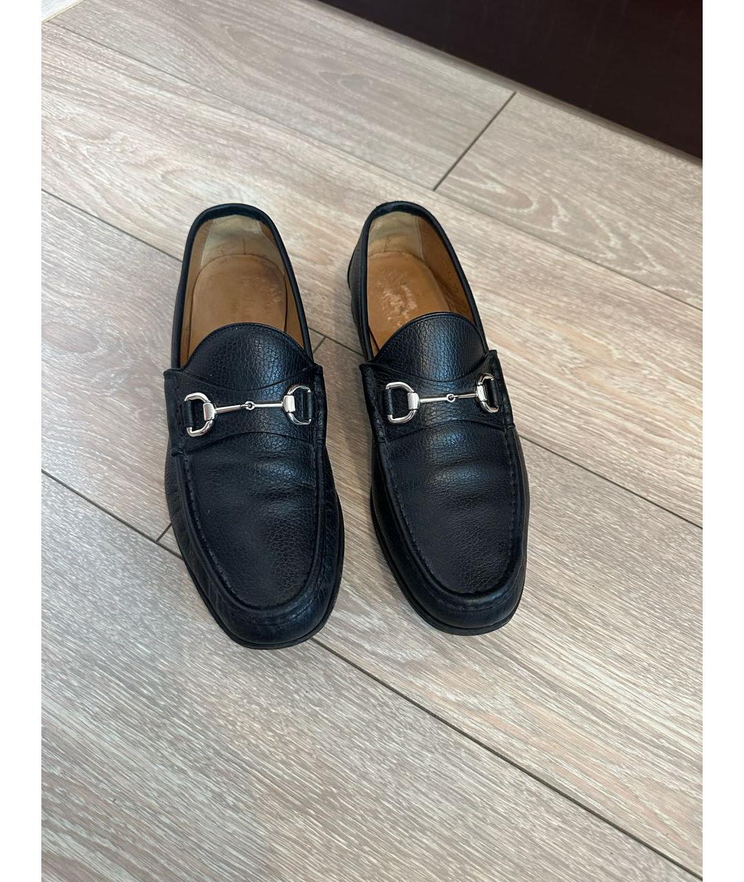 GUCCI Черные кожаные мокасины, фото 2