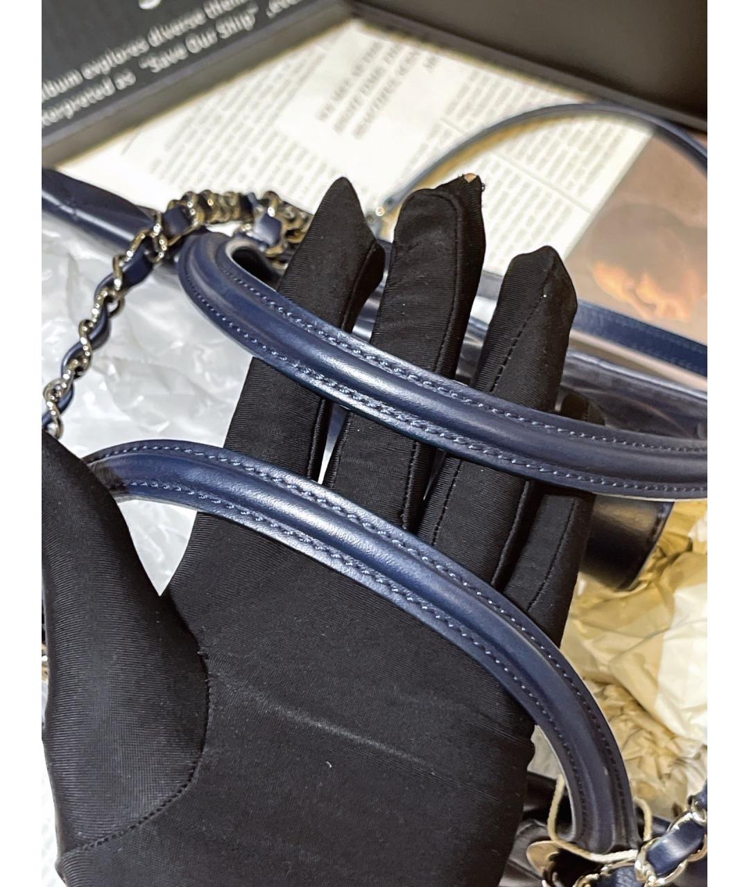 CHANEL Синяя кожаная сумка тоут, фото 7