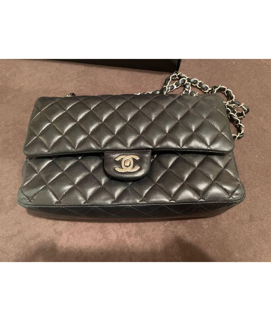 CHANEL Черная кожаная сумка через плечо, фото 5