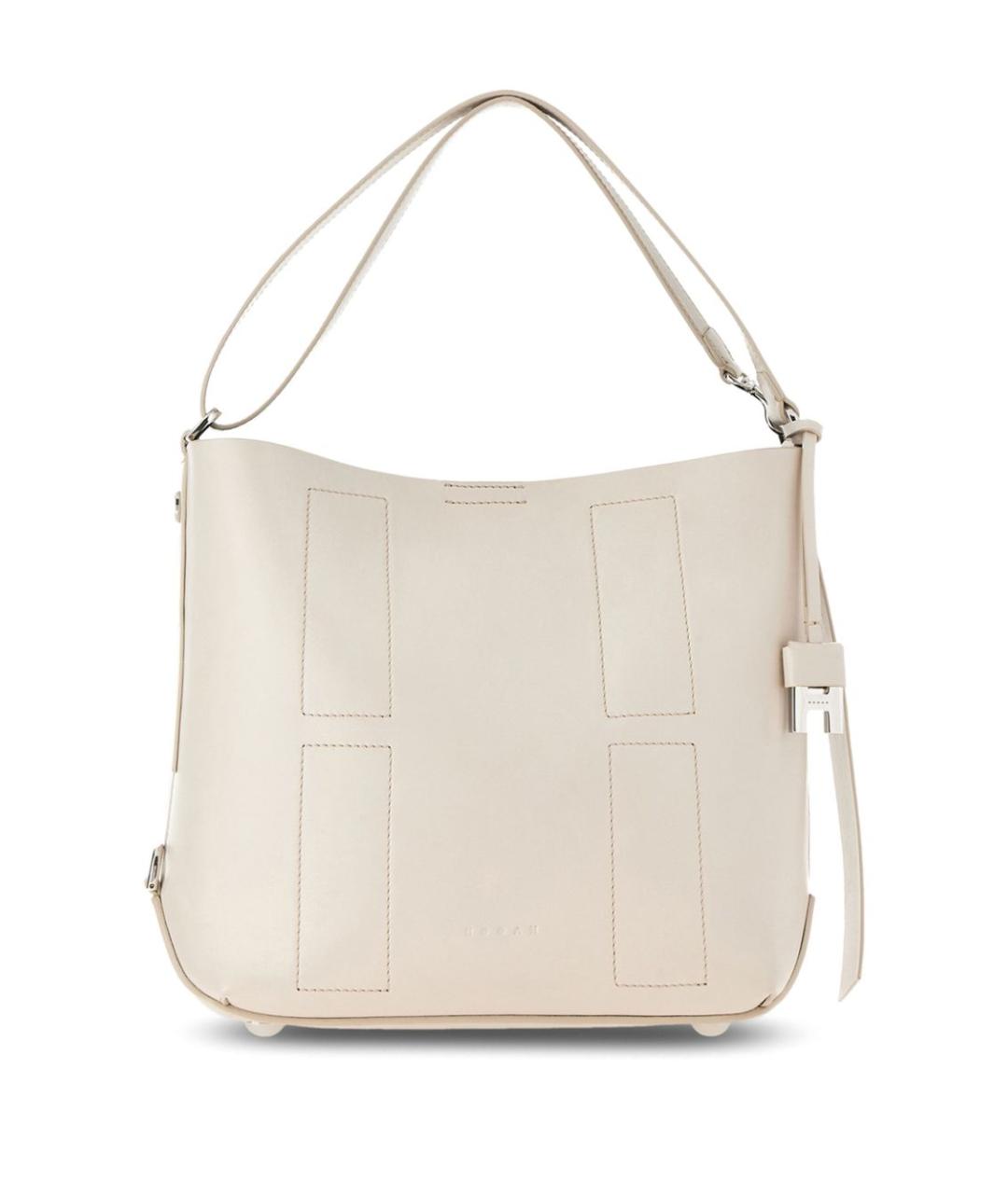 HOGAN Бежевая кожаная сумка тоут, фото 6