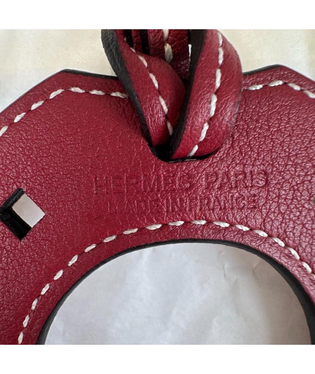 HERMES Бордовый брелок, фото 2