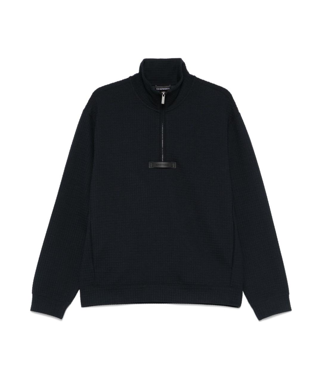 EMPORIO ARMANI Темно-синий полиэстеровый джемпер / свитер, фото 1