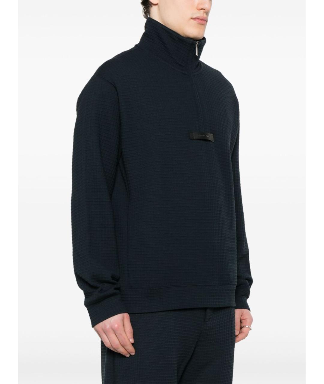 EMPORIO ARMANI Темно-синий полиэстеровый джемпер / свитер, фото 3