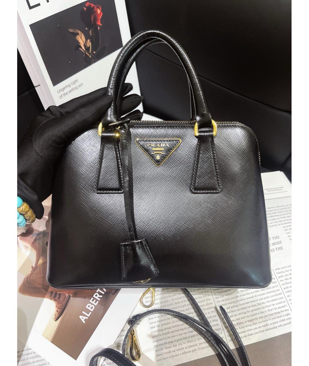 PRADA Черная кожаная сумка тоут, фото 7