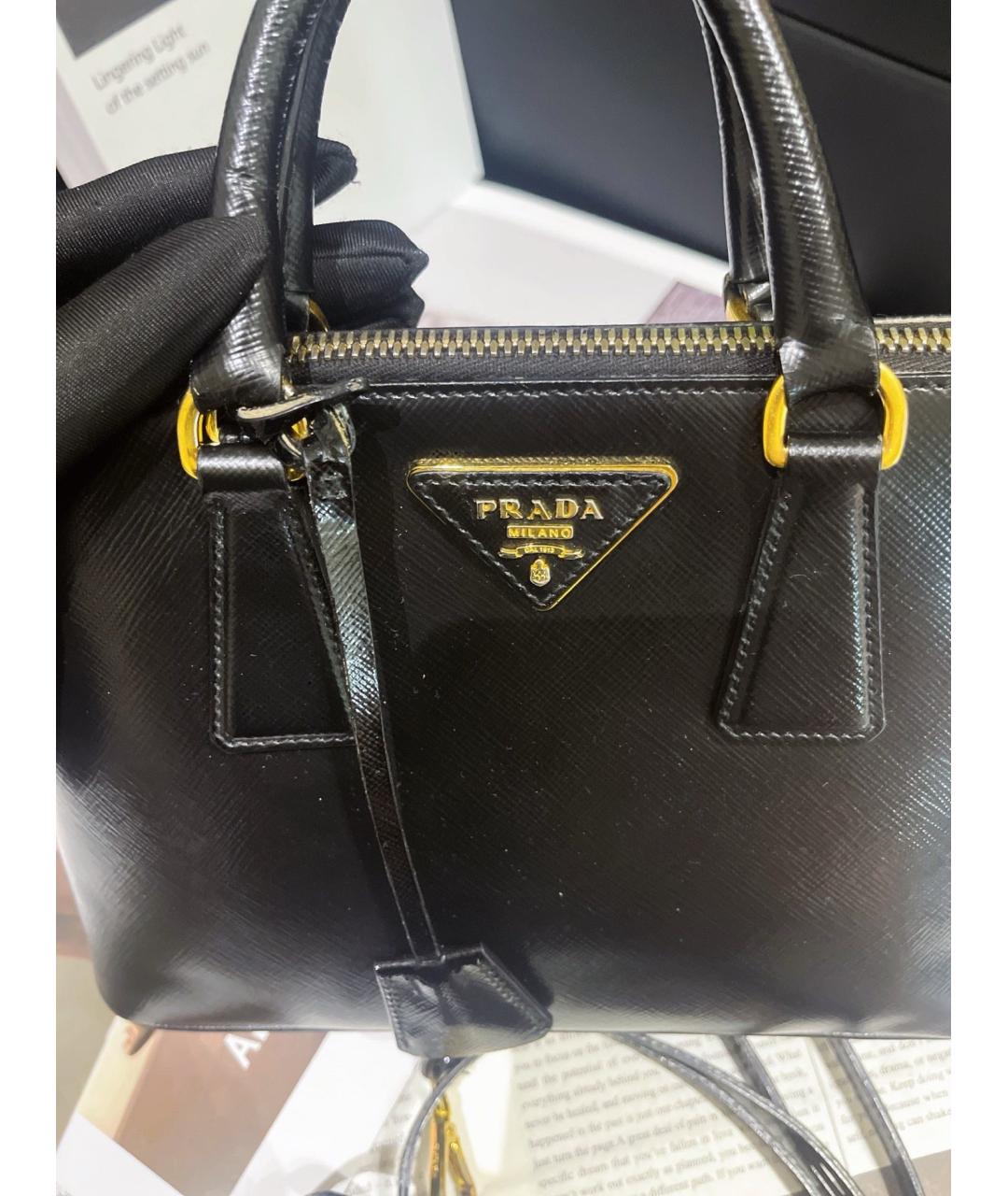 PRADA Черная кожаная сумка тоут, фото 2
