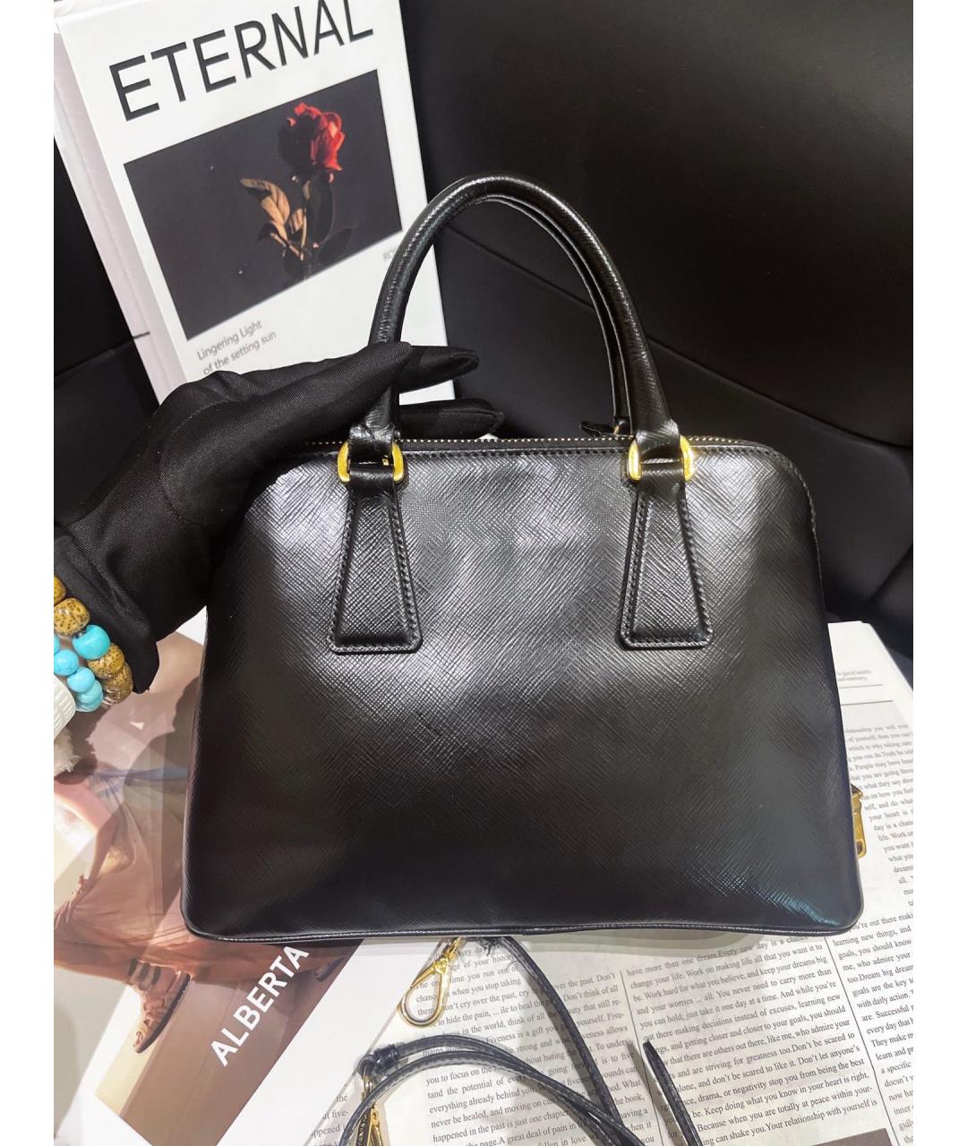 PRADA Черная кожаная сумка тоут, фото 4