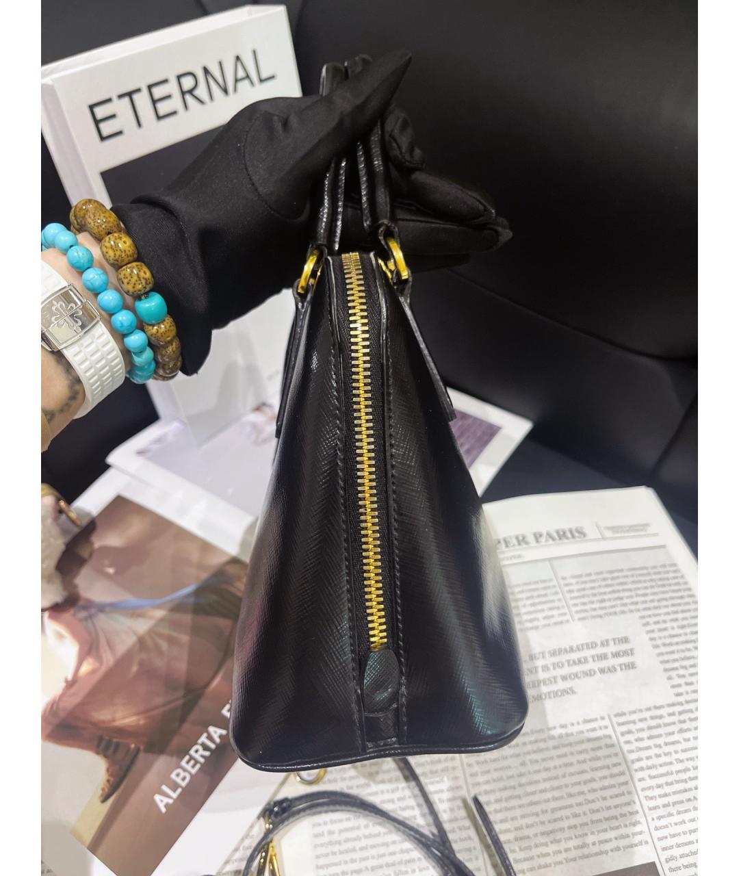 PRADA Черная кожаная сумка тоут, фото 3