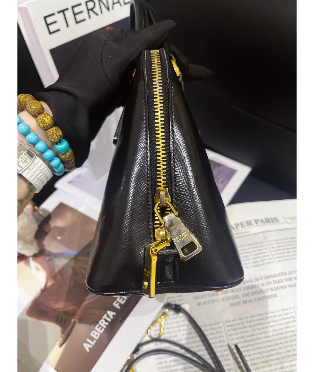 PRADA Черная кожаная сумка тоут, фото 5