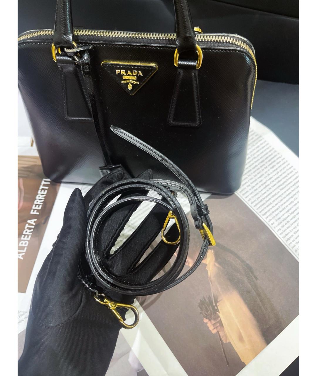 PRADA Черная кожаная сумка тоут, фото 6