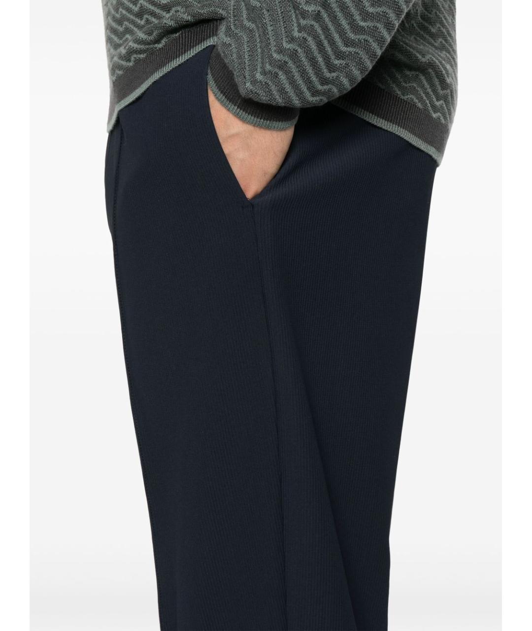 EMPORIO ARMANI Синие хлопковые повседневные брюки, фото 3