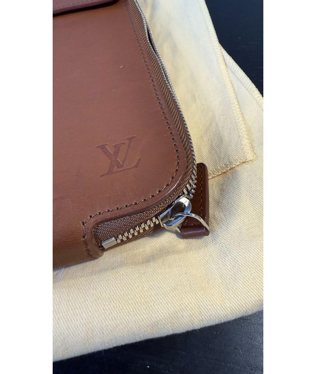 LOUIS VUITTON Коричневая кожаная папка для документов, фото 4
