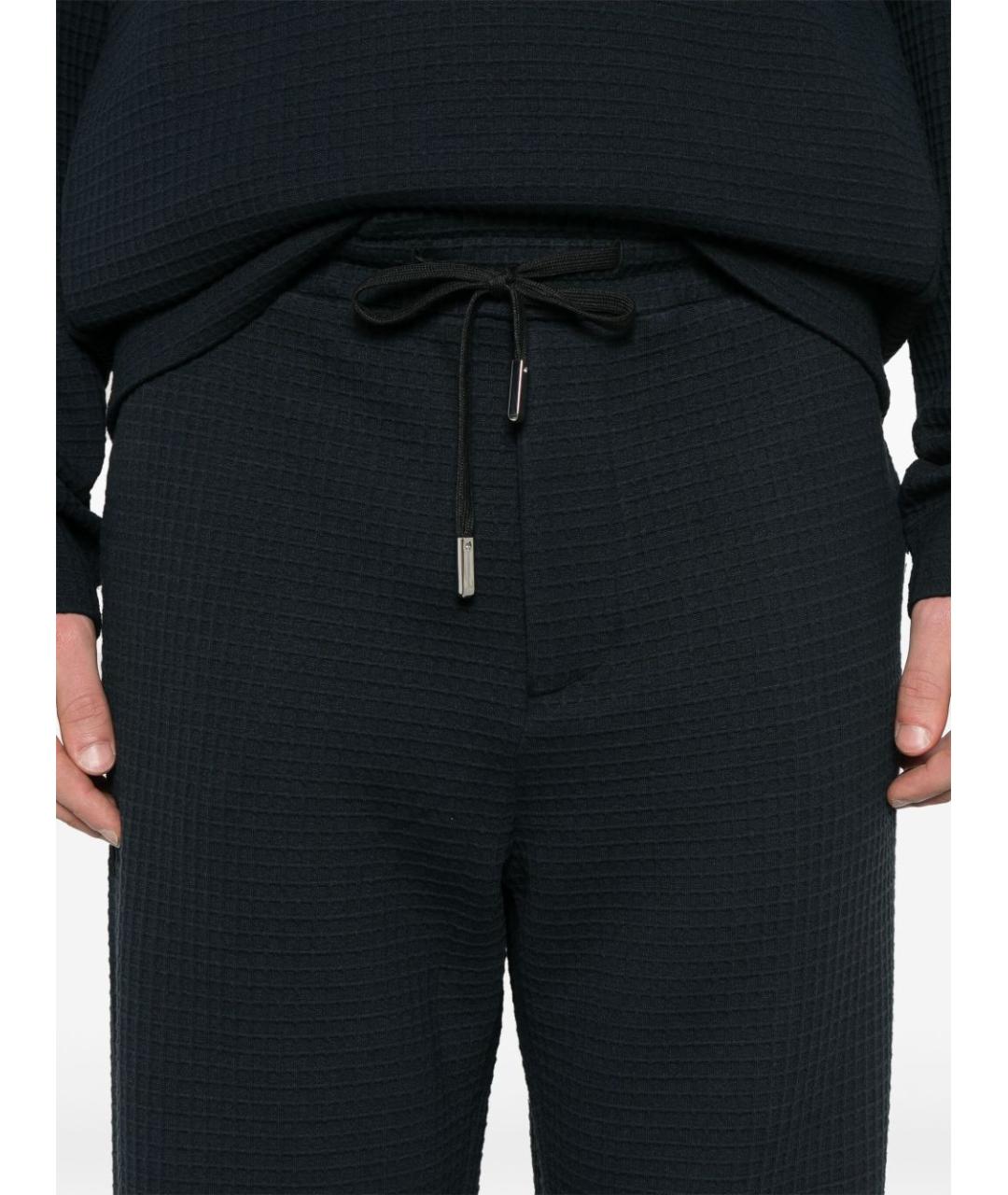 EMPORIO ARMANI Синие полиэстеровые повседневные брюки, фото 3
