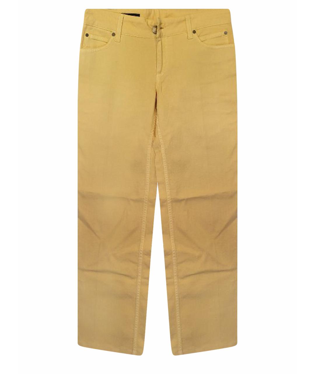 GUCCI Желтые хлопковые прямые джинсы, фото 1