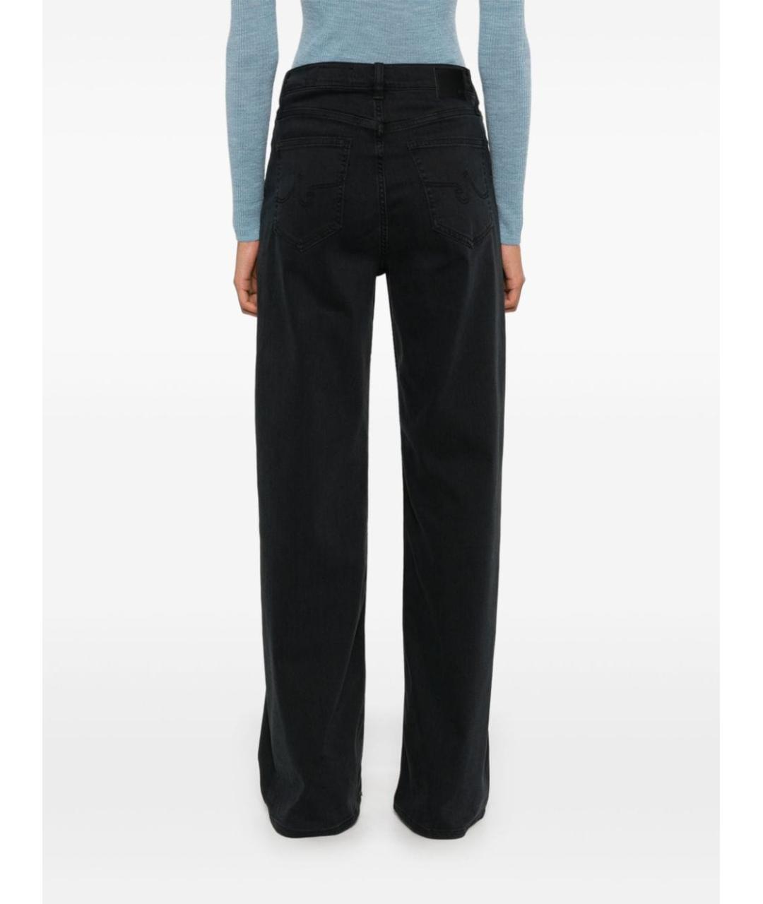 AG JEANS Черные хлопковые прямые джинсы, фото 5