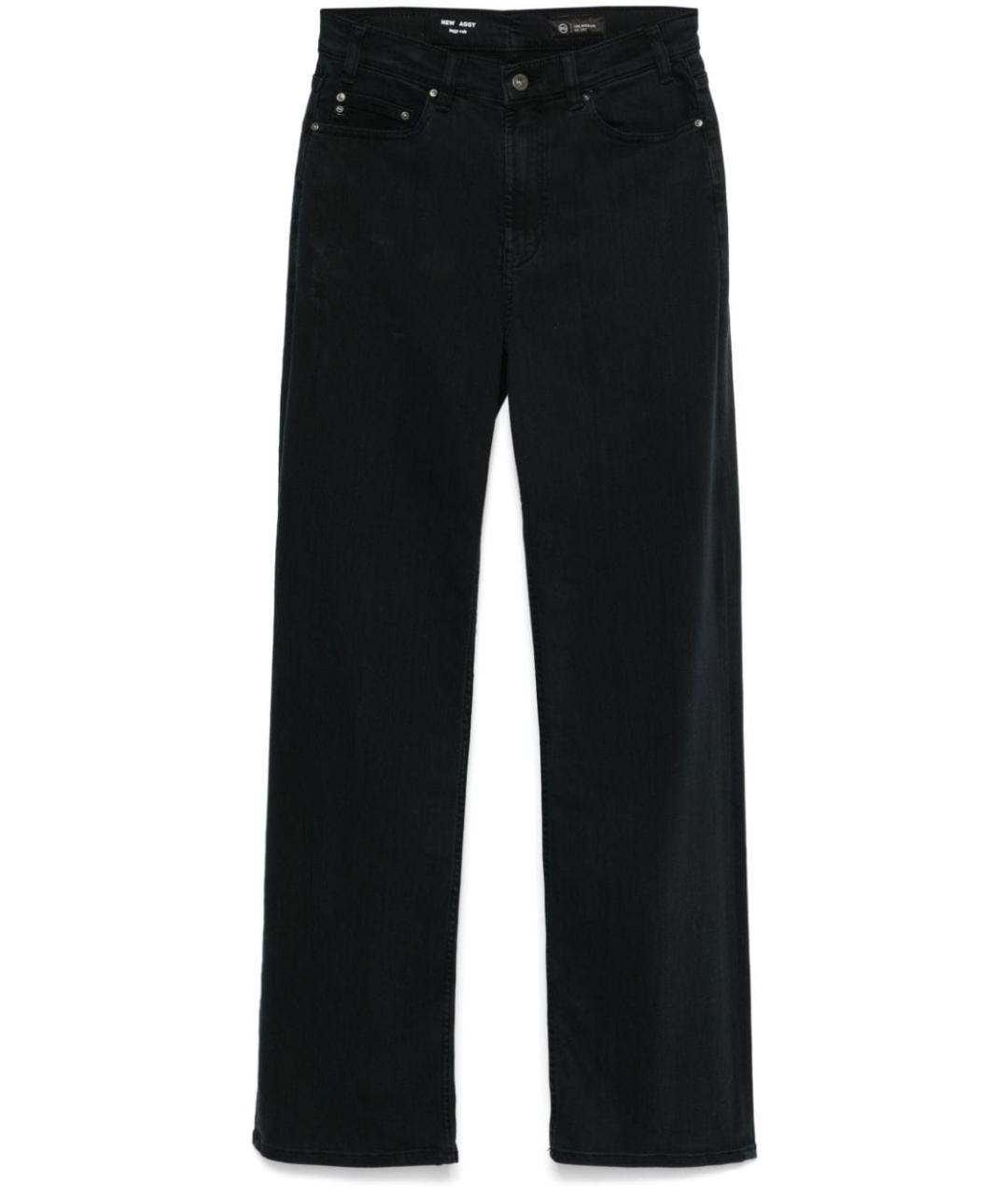AG JEANS Черные хлопковые прямые джинсы, фото 1