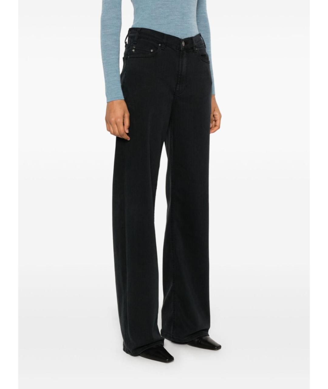 AG JEANS Черные хлопковые прямые джинсы, фото 4