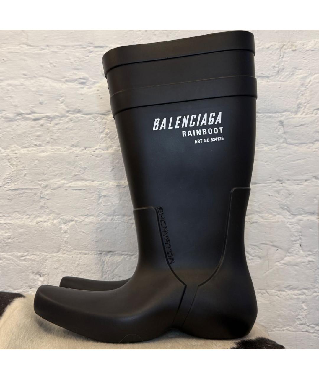 BALENCIAGA Черные резиновые высокие ботинки, фото 7