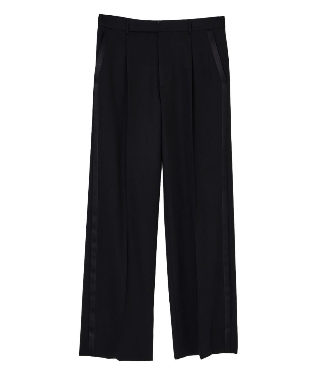 EMPORIO ARMANI Черные шерстяные повседневные брюки, фото 1