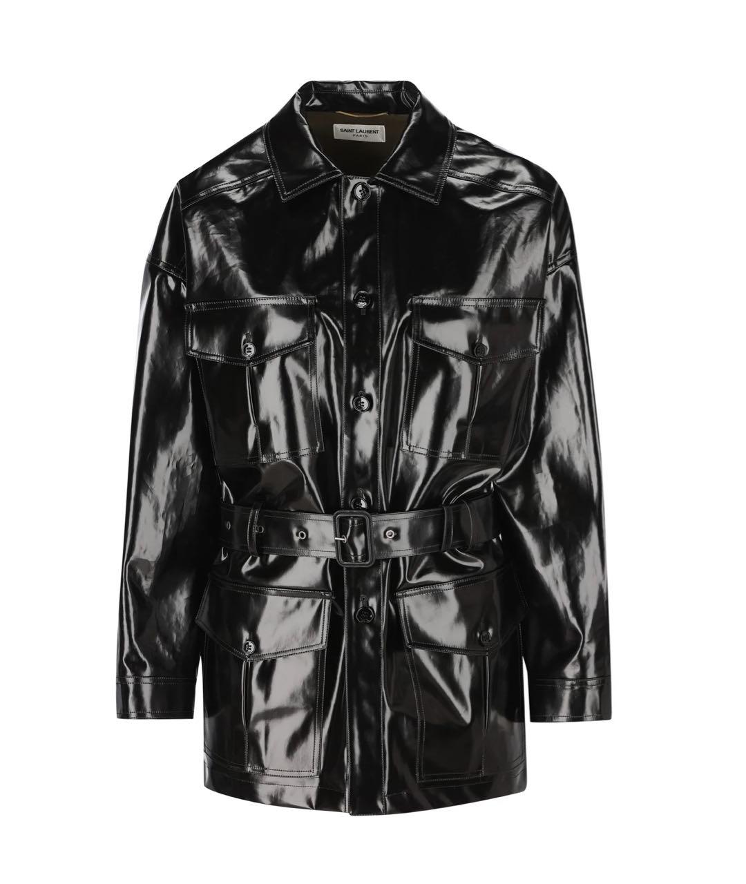 SAINT LAURENT Черная кожаная куртка, фото 1