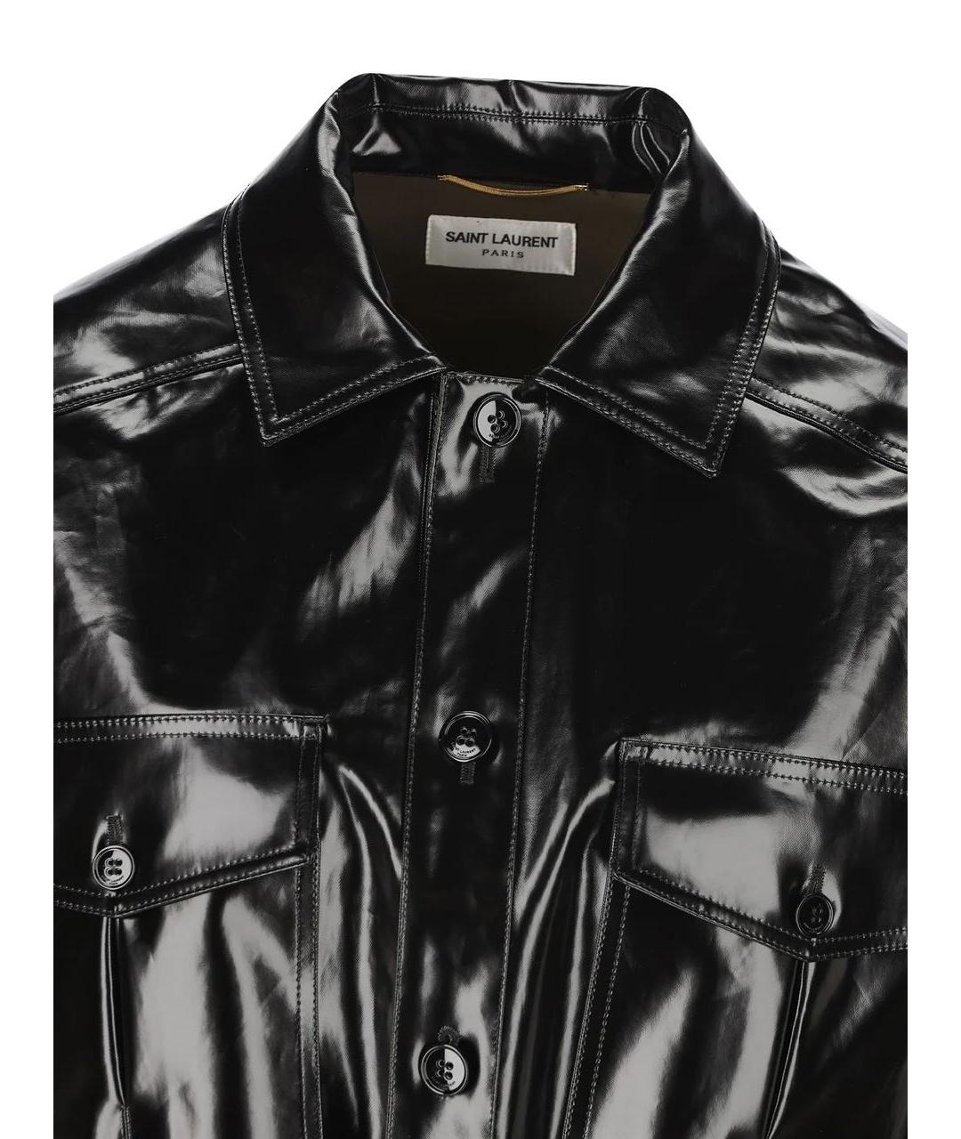 SAINT LAURENT Черная кожаная куртка, фото 3