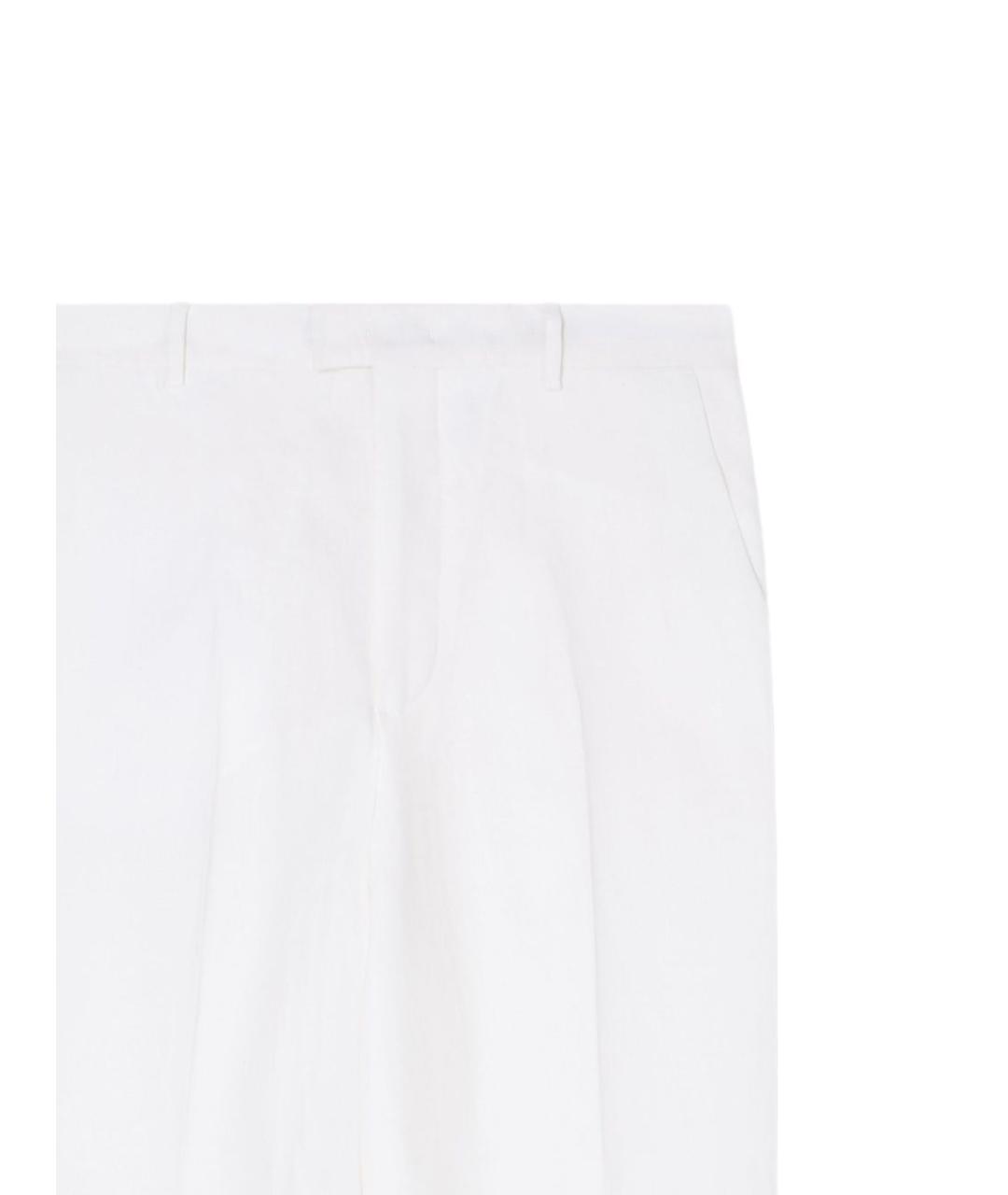 EMPORIO ARMANI Белые льняные повседневные брюки, фото 2