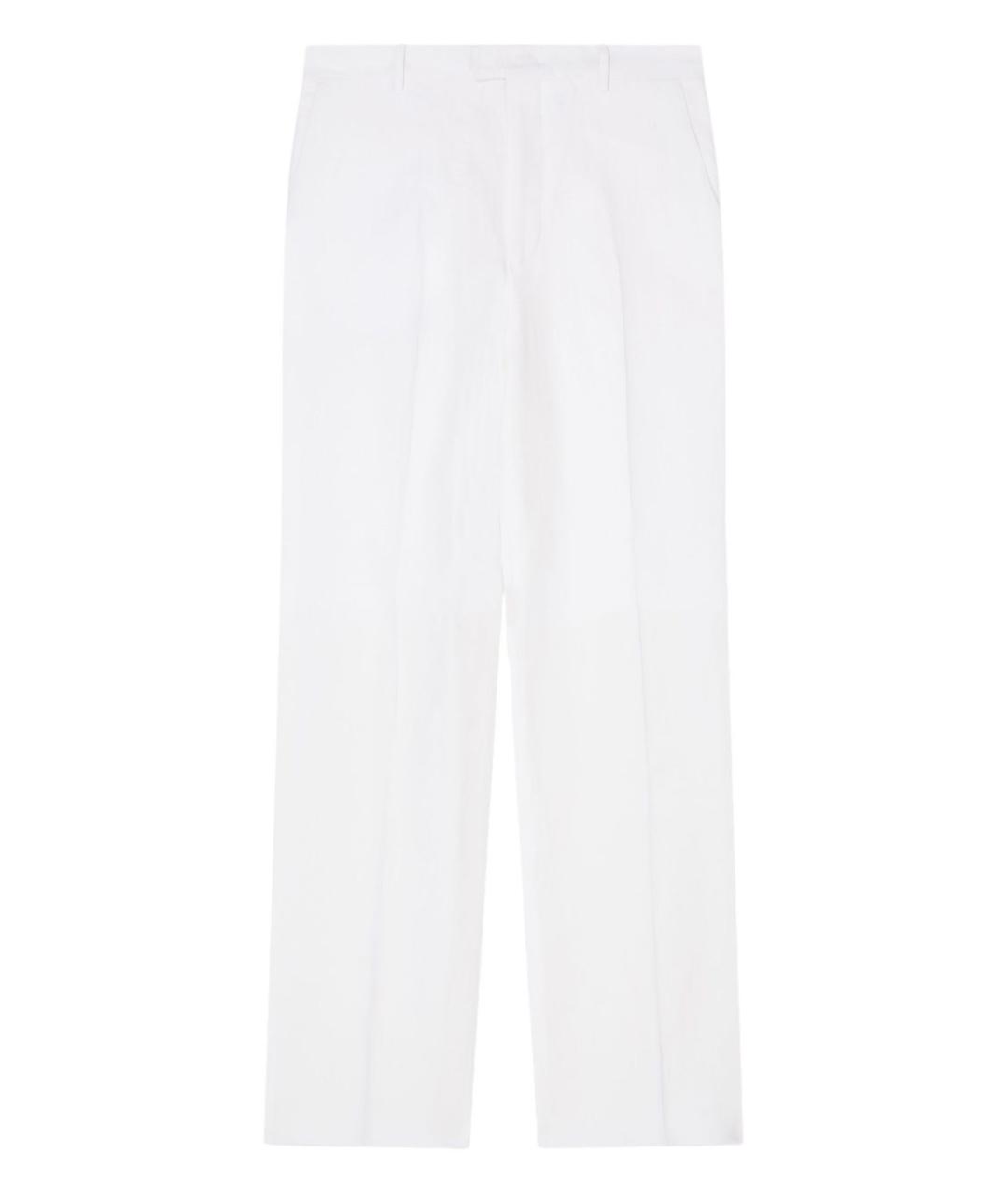 EMPORIO ARMANI Белые льняные повседневные брюки, фото 1
