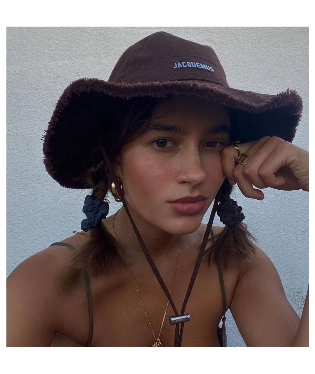 JACQUEMUS Коричневая хлопковая панама, фото 3