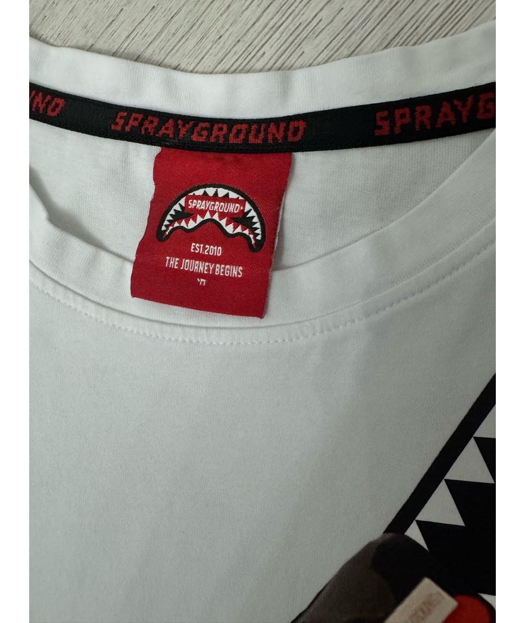 SPRAYGROUND Белая хлопковая детская футболка, фото 3