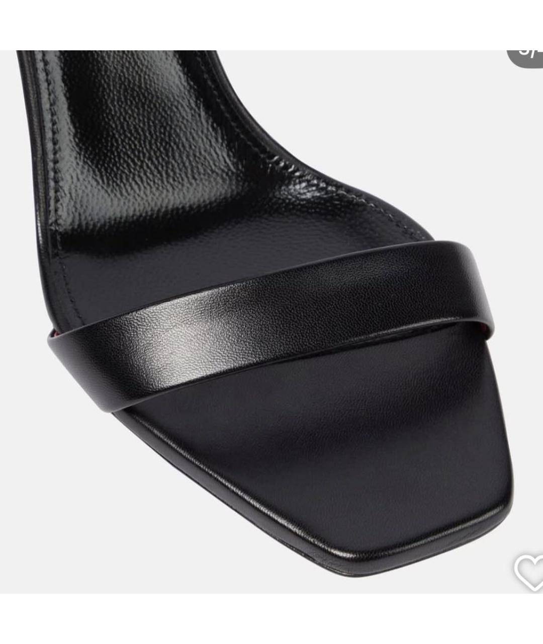 SAINT LAURENT Черные кожаные босоножки, фото 3