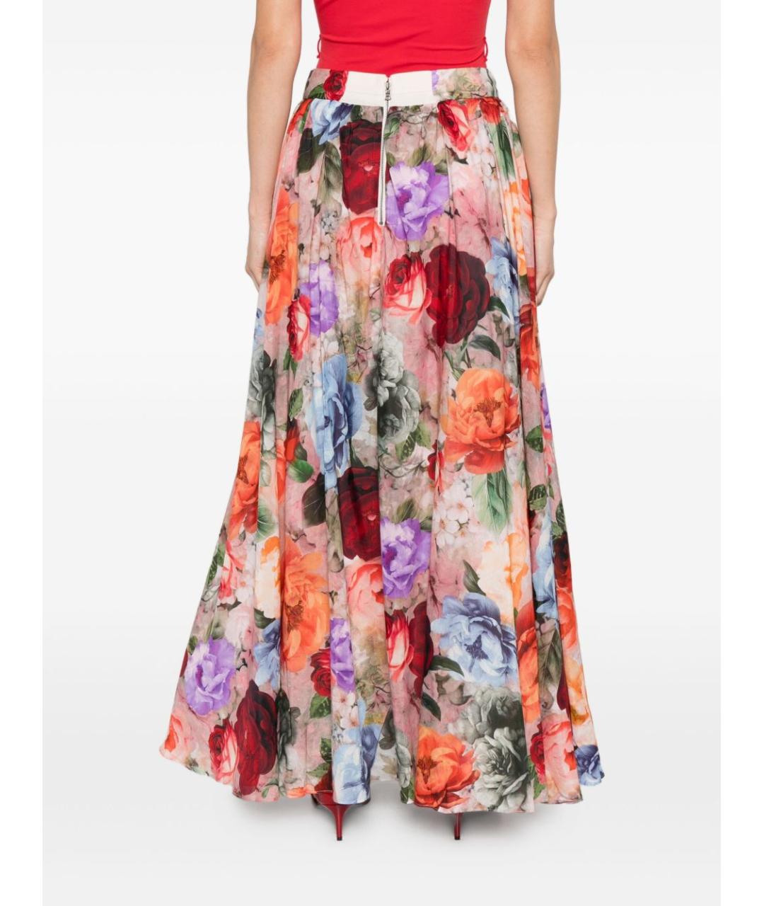 ALICE+OLIVIA Мульти хлопковая юбка миди, фото 4
