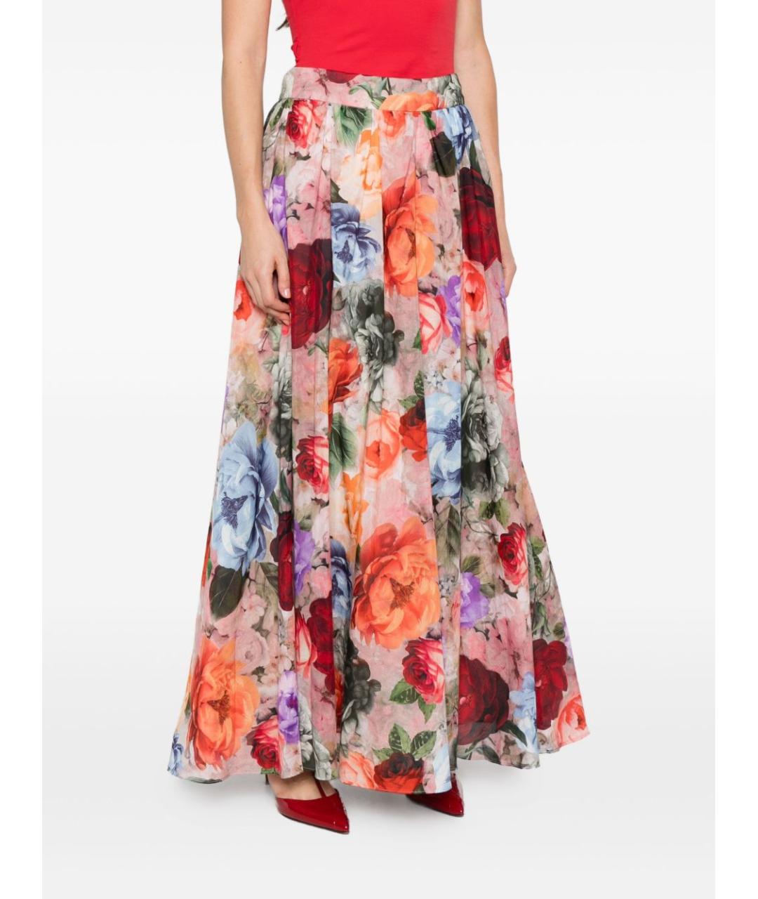ALICE+OLIVIA Мульти хлопковая юбка миди, фото 5