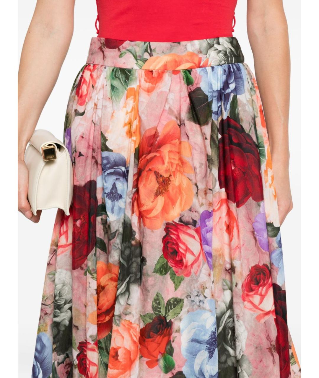 ALICE+OLIVIA Мульти хлопковая юбка миди, фото 2