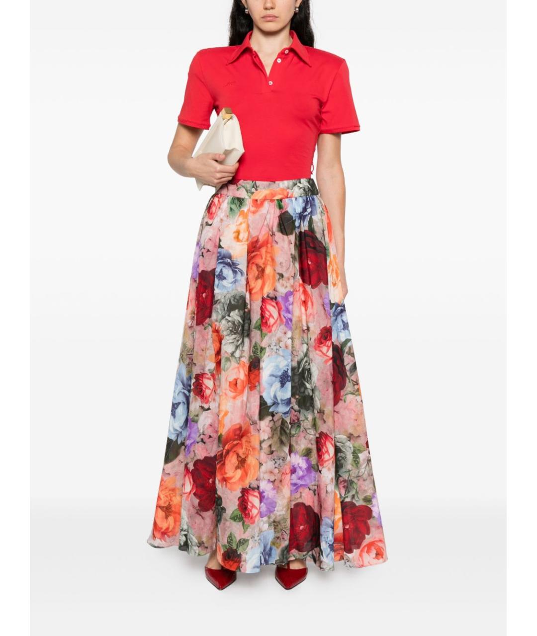 ALICE+OLIVIA Мульти хлопковая юбка миди, фото 3