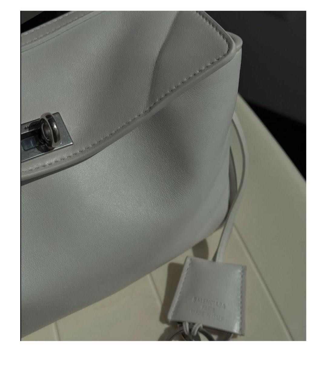 BALENCIAGA Белая кожаная сумка через плечо, фото 5