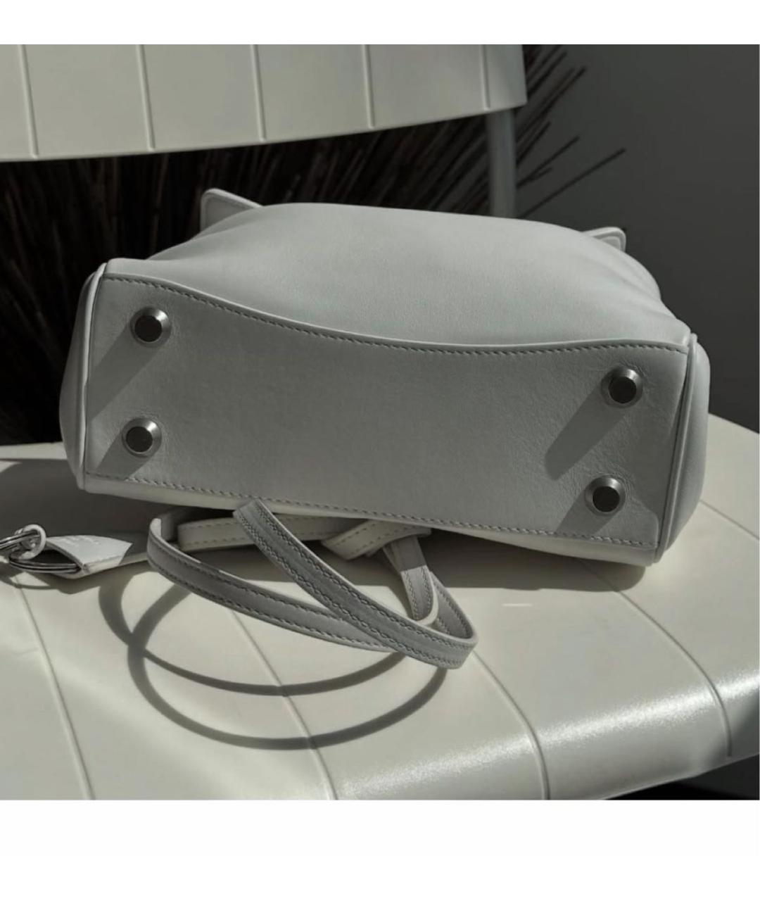BALENCIAGA Белая кожаная сумка через плечо, фото 7