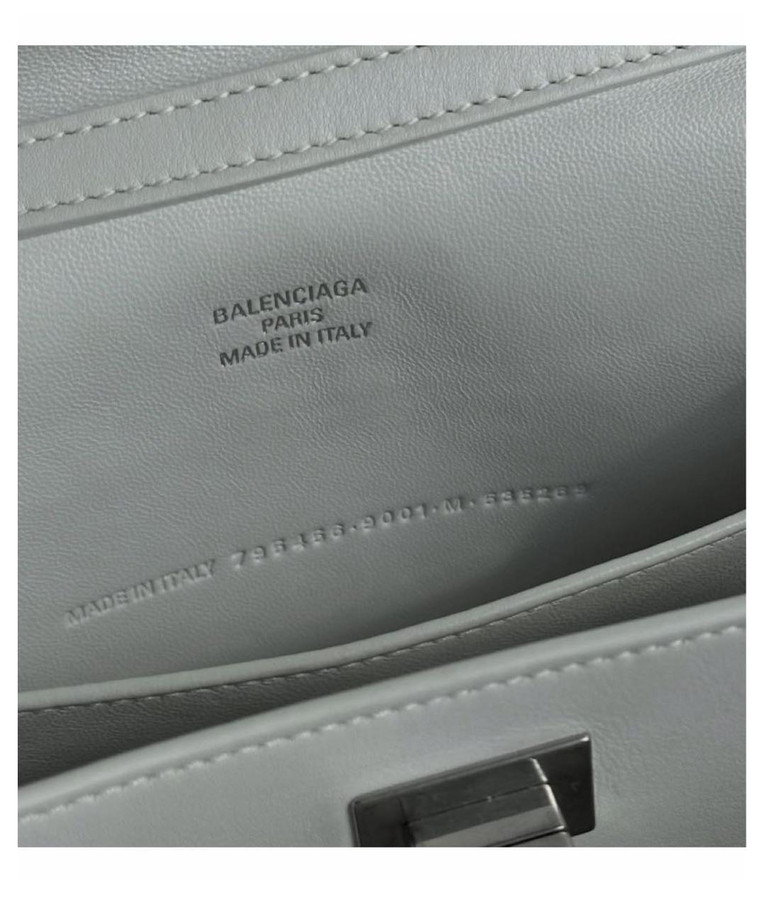 BALENCIAGA Белая кожаная сумка через плечо, фото 6