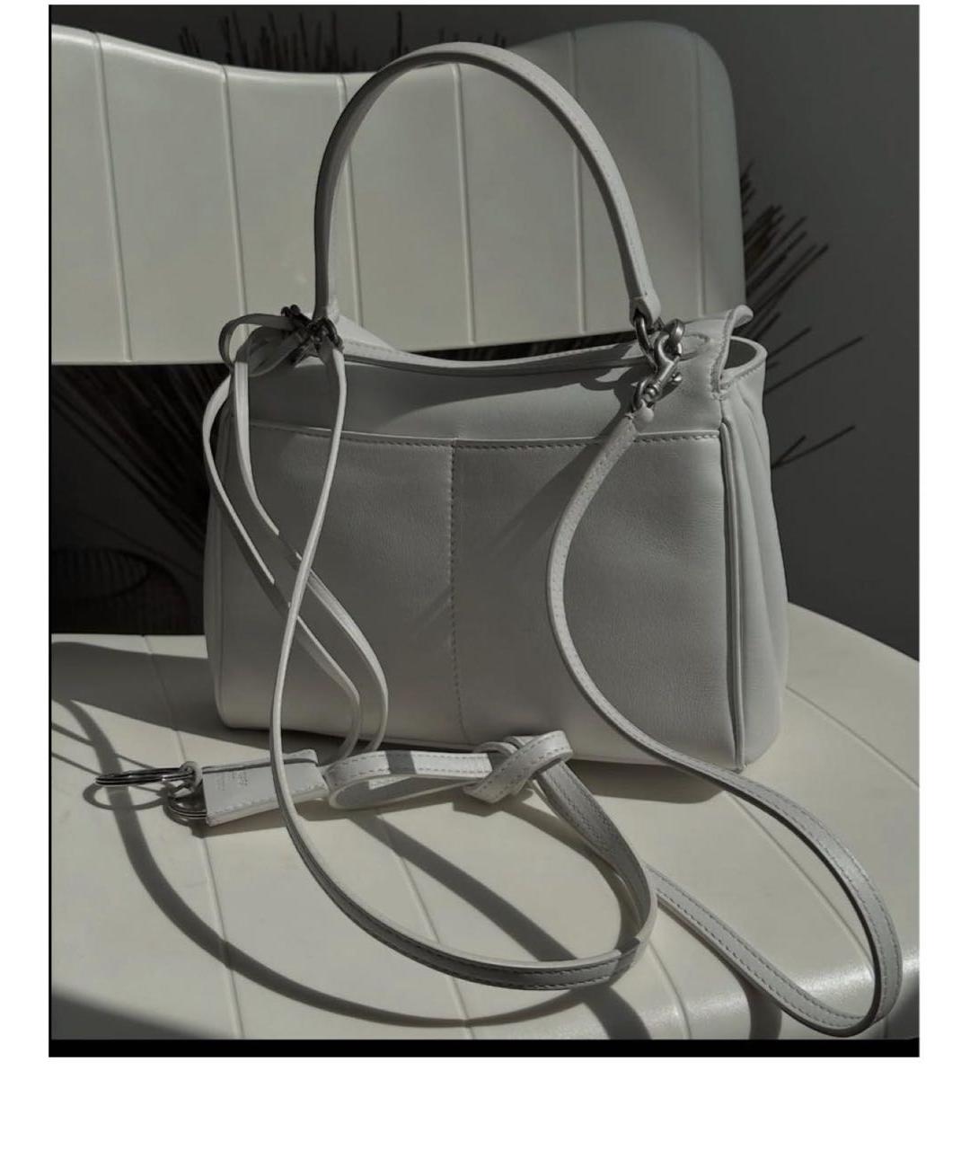 BALENCIAGA Белая кожаная сумка через плечо, фото 3