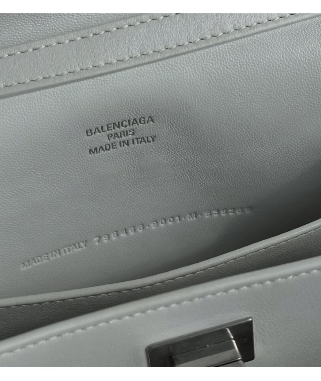 BALENCIAGA Белая кожаная сумка через плечо, фото 6