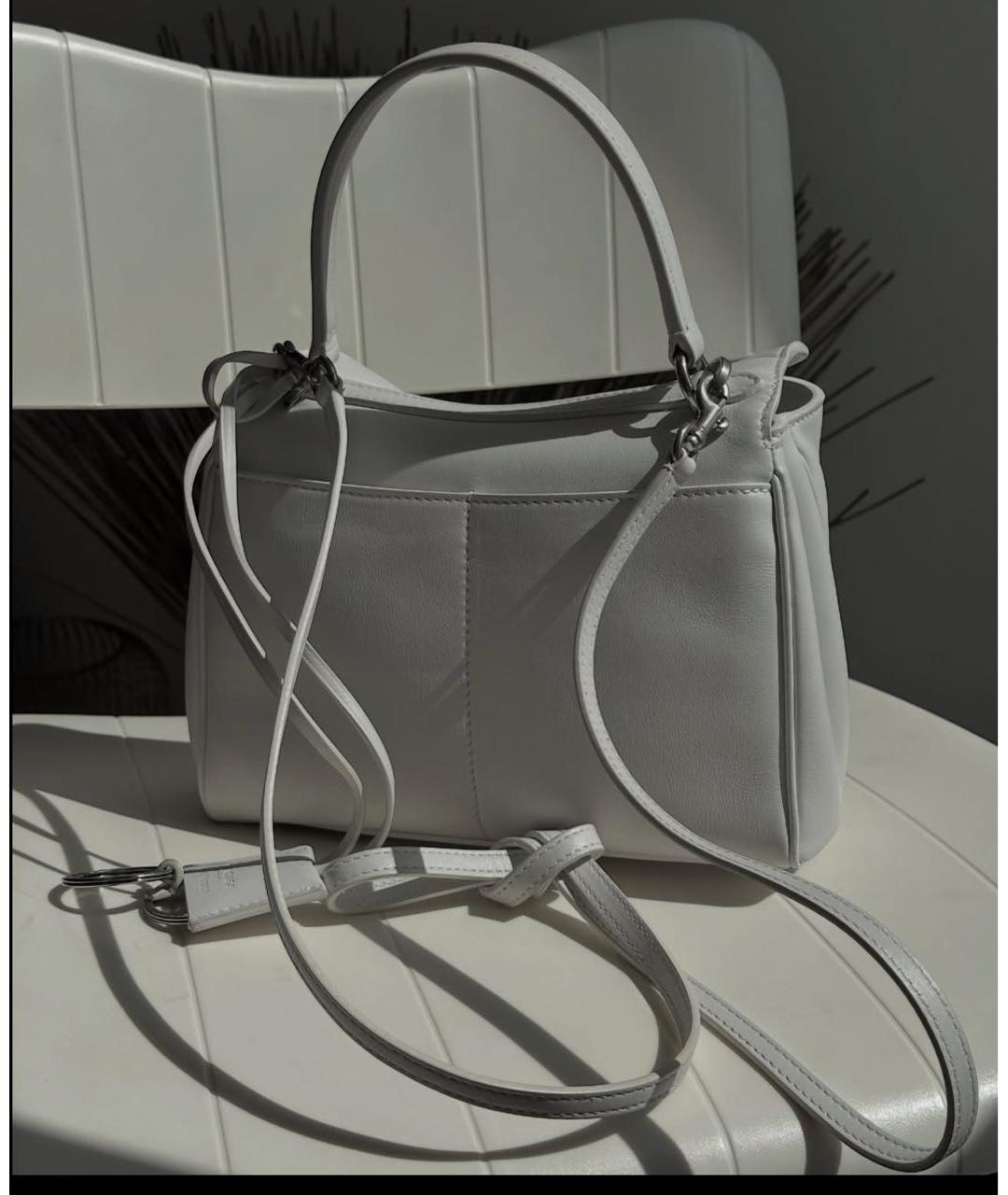 BALENCIAGA Белая кожаная сумка через плечо, фото 3