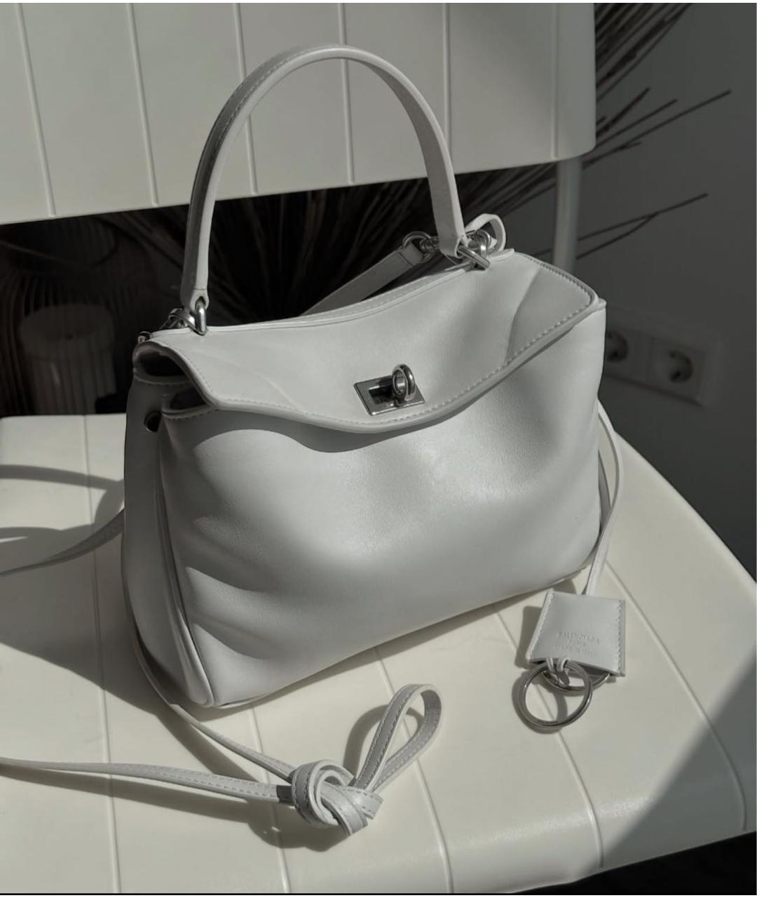 BALENCIAGA Белая кожаная сумка через плечо, фото 2