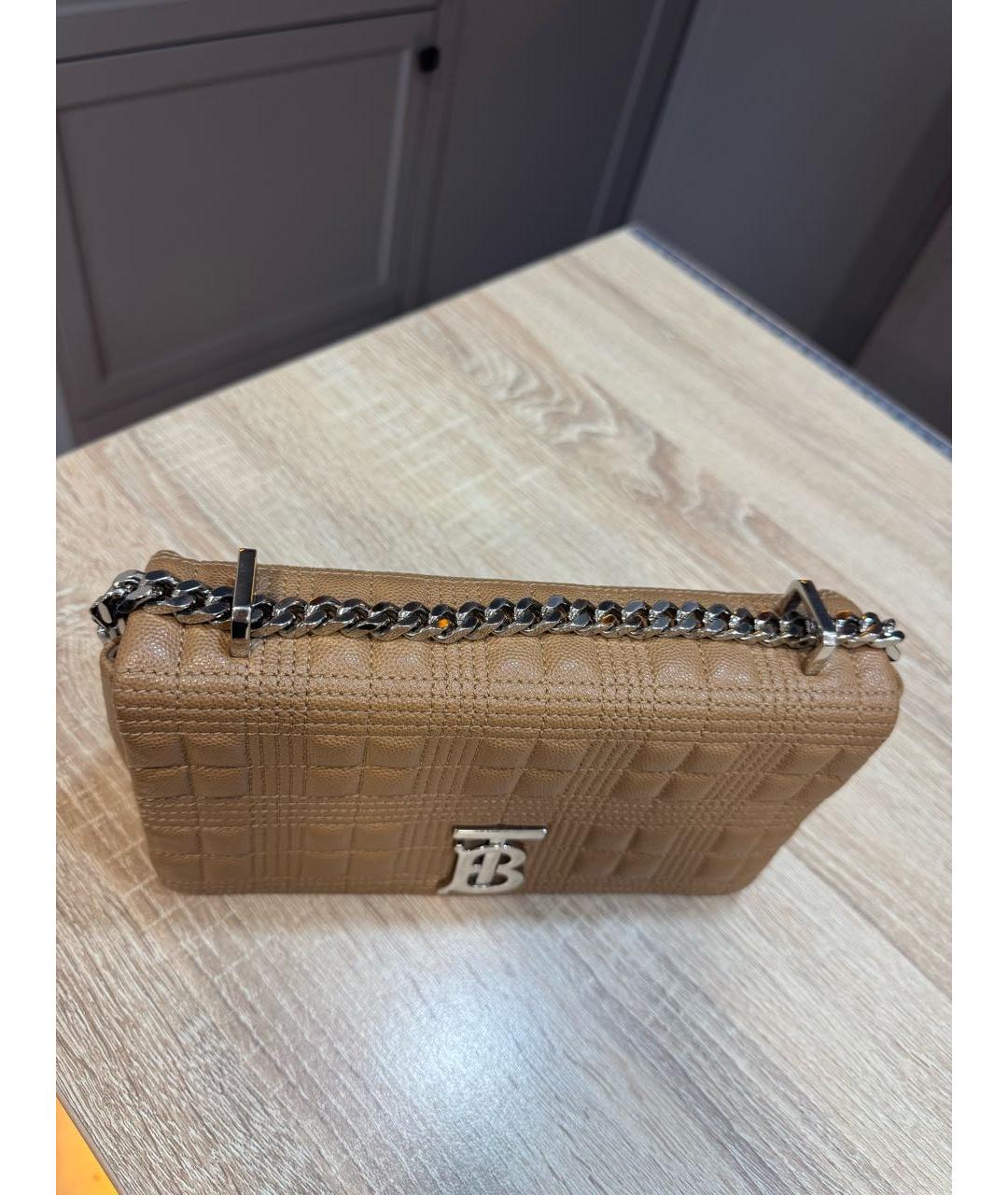 BURBERRY Бежевая кожаная сумка через плечо, фото 2