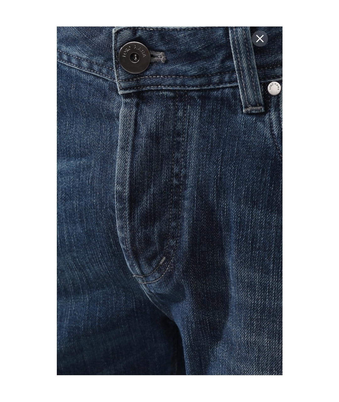 LORO PIANA Голубые хлопок-полиэтиленовые прямые джинсы, фото 5