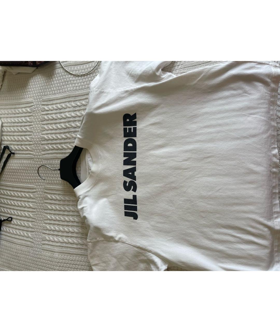 JIL SANDER Белая хлопковая футболка, фото 3